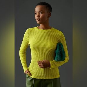 Anthropologie Pilcro Sheer Layering Long Sleeve Top‎ Size Large